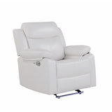 Blanche - Glider Recliner With LED Light In, Medium Firm Seating, Pillow Top Arms - White