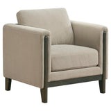 Islington - Fabric Upholstered Panel Arm Accent Chair - Taupe