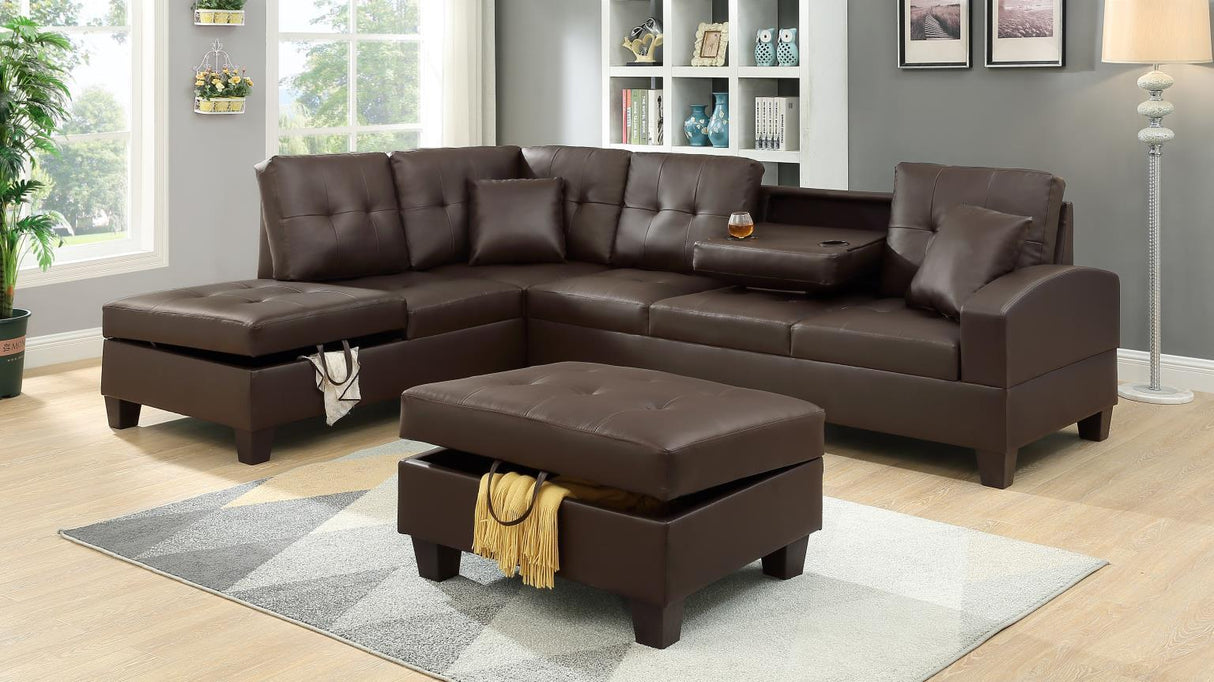 U346 - 2 Piece Sectional - Brown