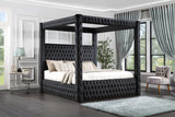 B567 - Velvet Canopy Bed With Bluetooth Speaker & USB