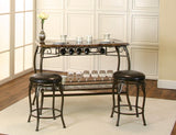 D900 - Bar Unit & 2 Stools (Set of 3) - Dark Brown