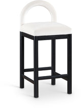 Conrad - Velvet Counter Stool With Black Legs