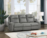 U172 - Motion Sofa With Dropdown Table, With Charger - Gray