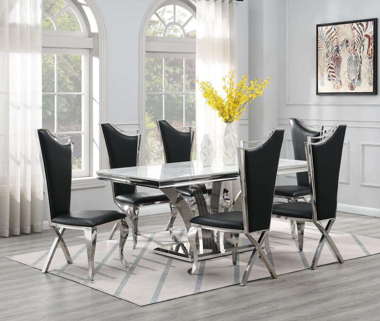 G-083-T-WHITE - Marble Dining Table - White