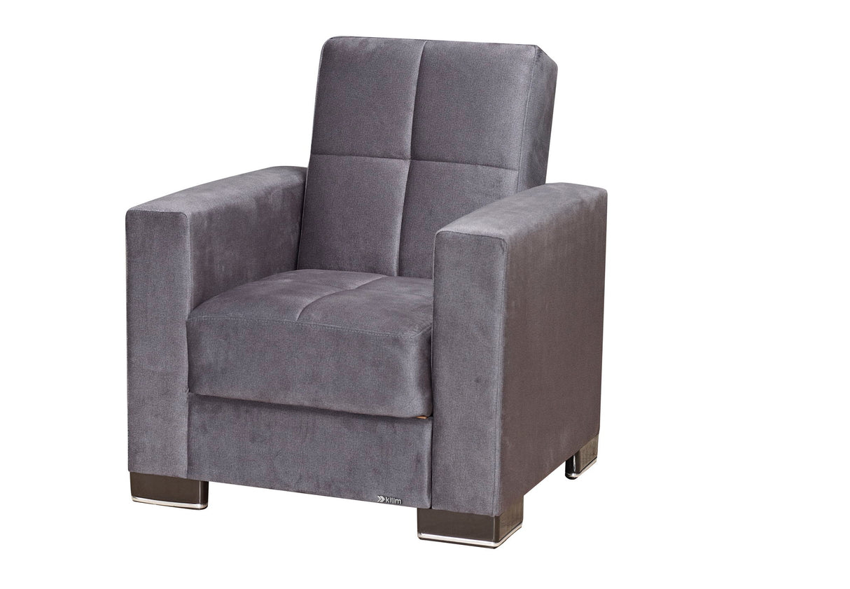 Ottomanson Armada - Upholstered Convertible Armchair With Storage - Microfiber
