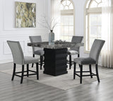 D136 - Faux Marble Counter Table - Gray