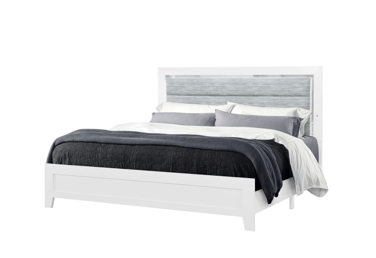 Luccia - 5 Piece Twin Bedroom Set With LED - White