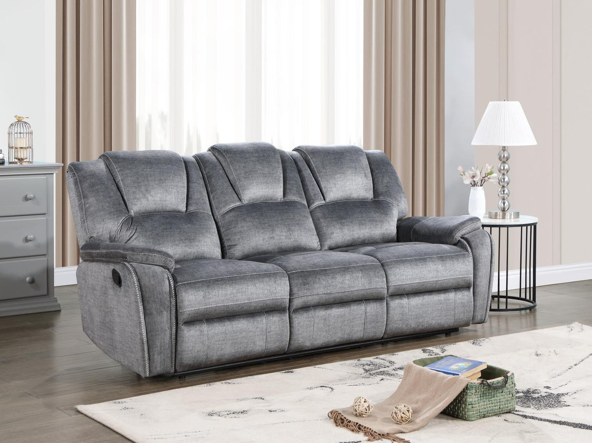 U121 - Motion Sofa With Dropdown Table - Gray