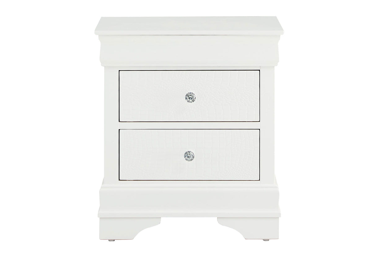 Pompei - Croc Nightstand - Metallic White