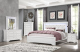 Pompei - 4 Piece Queen Bedroom Set (Bed With Led, Dresser, Mirror, Nightstand) - White