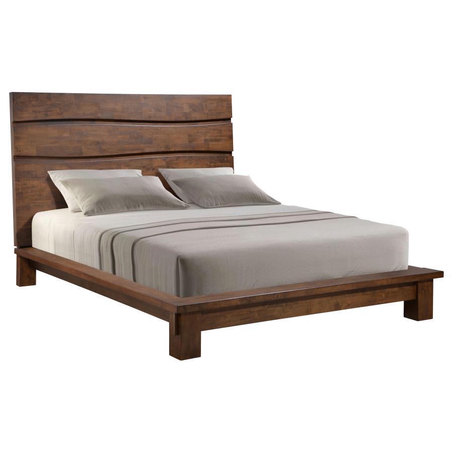 Genevieve - California King Platform Bed - Dark Brown