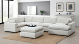 U246 - Linen Oversize Ottoman - White