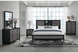 Lisbon - 5 Piece Full Bedroom Set (Bookcase Full Bed) - Black / Gray