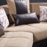 Ottomanson Molina - Convertible Sectional With Storage - Beige & Brown