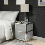 Noralie - 18" End Table With Faux Diamonds - Mirrored