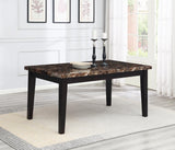 D150 - Faux Marble Dining Table - Brown