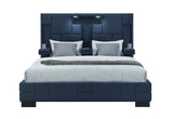 Oscar - King Bed Without Wood Trim - Navy Blue