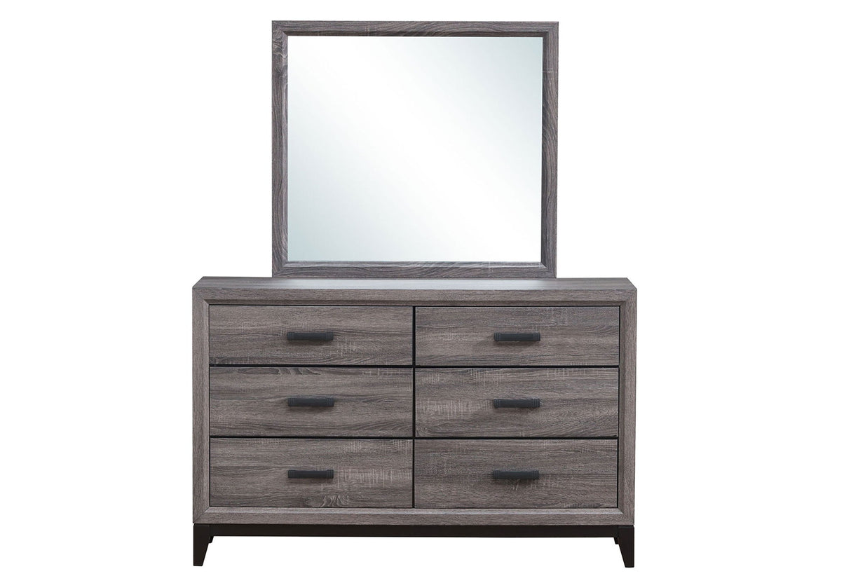 Kate - 4 Piece Full Bedroom Set (Bed, Dresser, Mirror, Nightstand) - Foil Gray