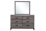 Kate - 4 Piece Full Bedroom Set (Bed, Dresser, Mirror, Nightstand) - Foil Gray