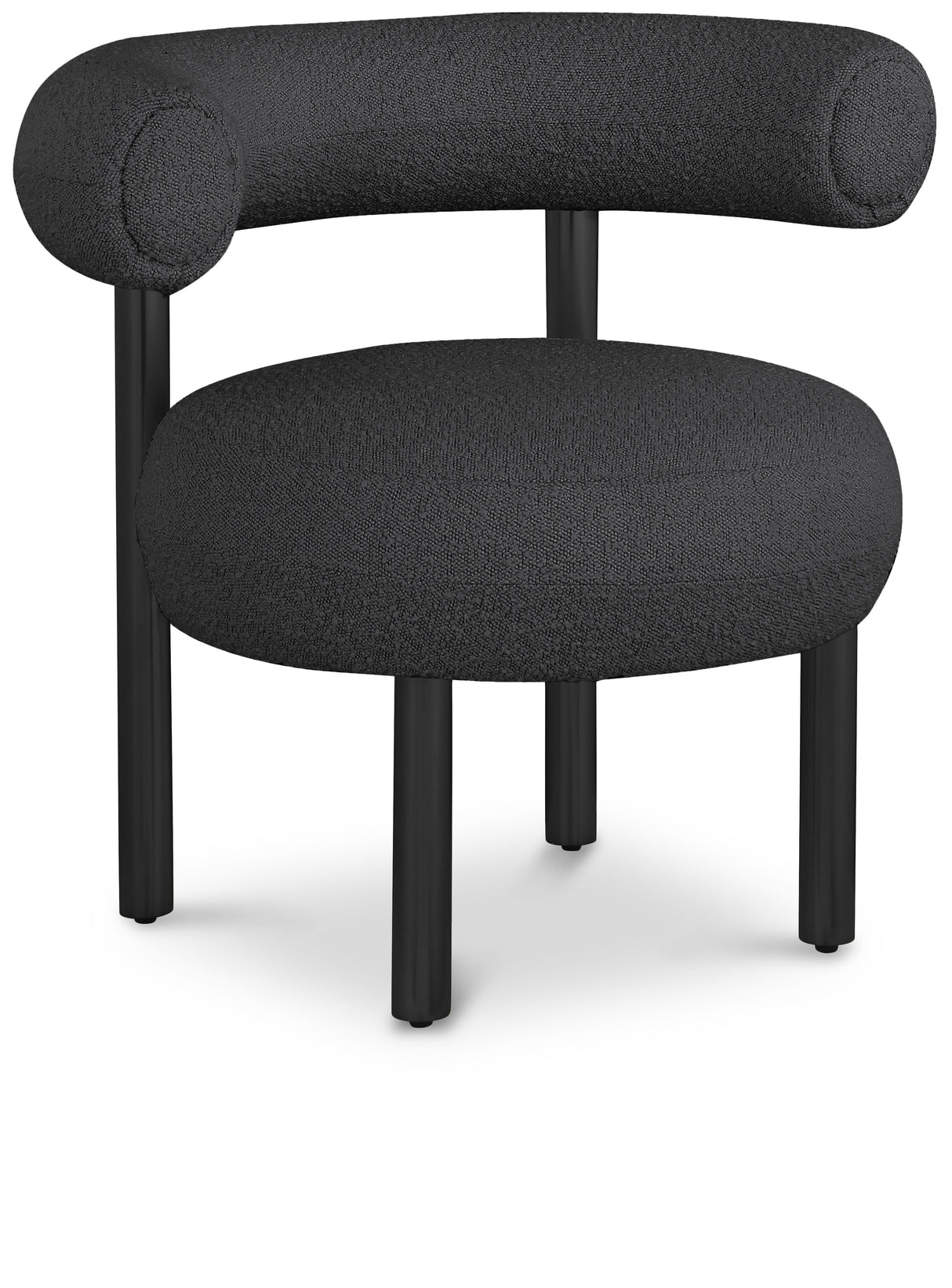 Bordeaux - Boucle Fabric Accent Chair With Black Legs