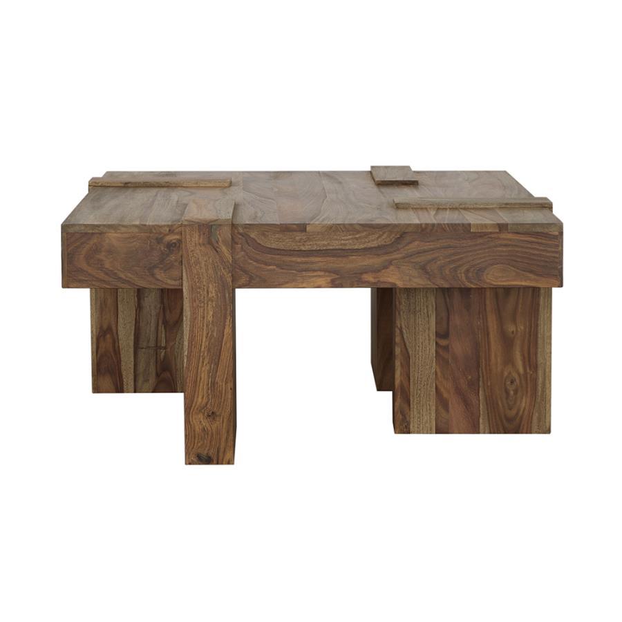 Samira - Square Solid Wood Coffee Table - Natural Sheesham