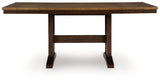 Rylandeen - Rectangular Dining Room Counter Height Extension Table - Light Brown / Dark Brown