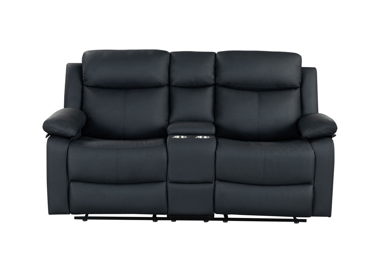 U6026 - Reclining Sofa With LED - Black