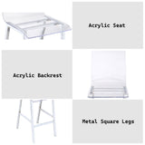 Nadie - Counter Height Chair (Set of 2) - Clear Acrylic & Chrome