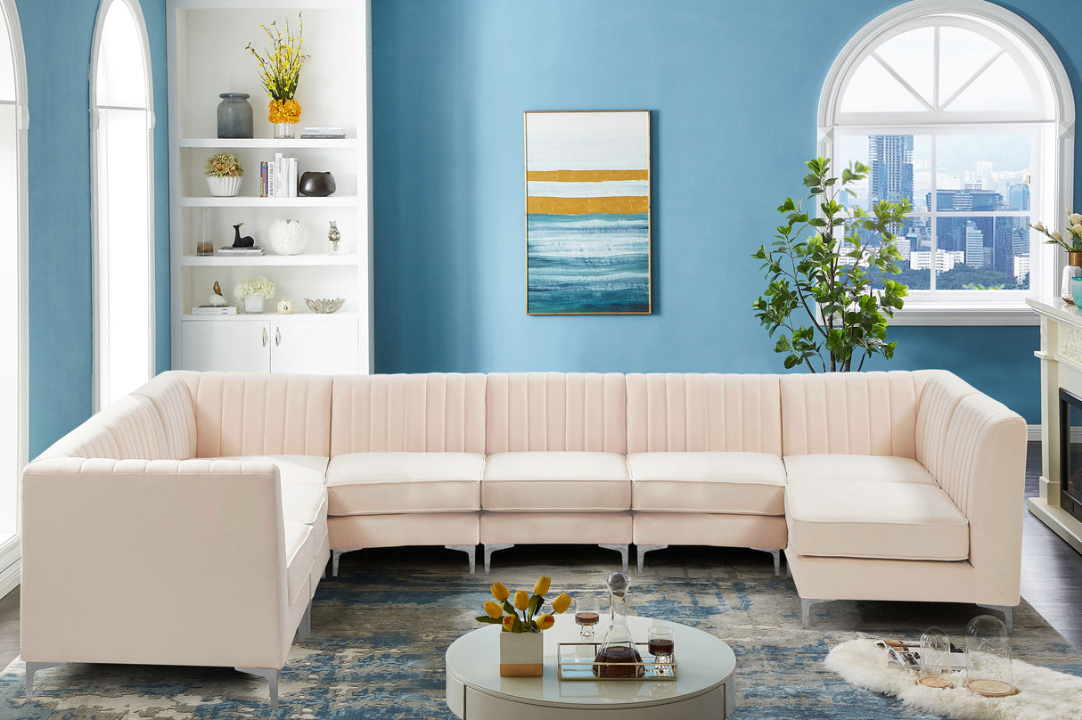 Alina - 8 Piece Velvet Modular Sectional