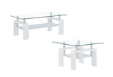 T648 - Coffee Table And End Table - Clear / White