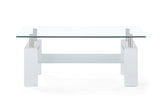 T648 - Coffee Table And End Table - Clear / White