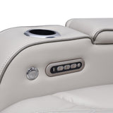 U71 - Power Reclining Loveseat With Power Headrest, Massage, Heat, Ambient Light, Storage Arms / USB And Wireless Charger - Gray
