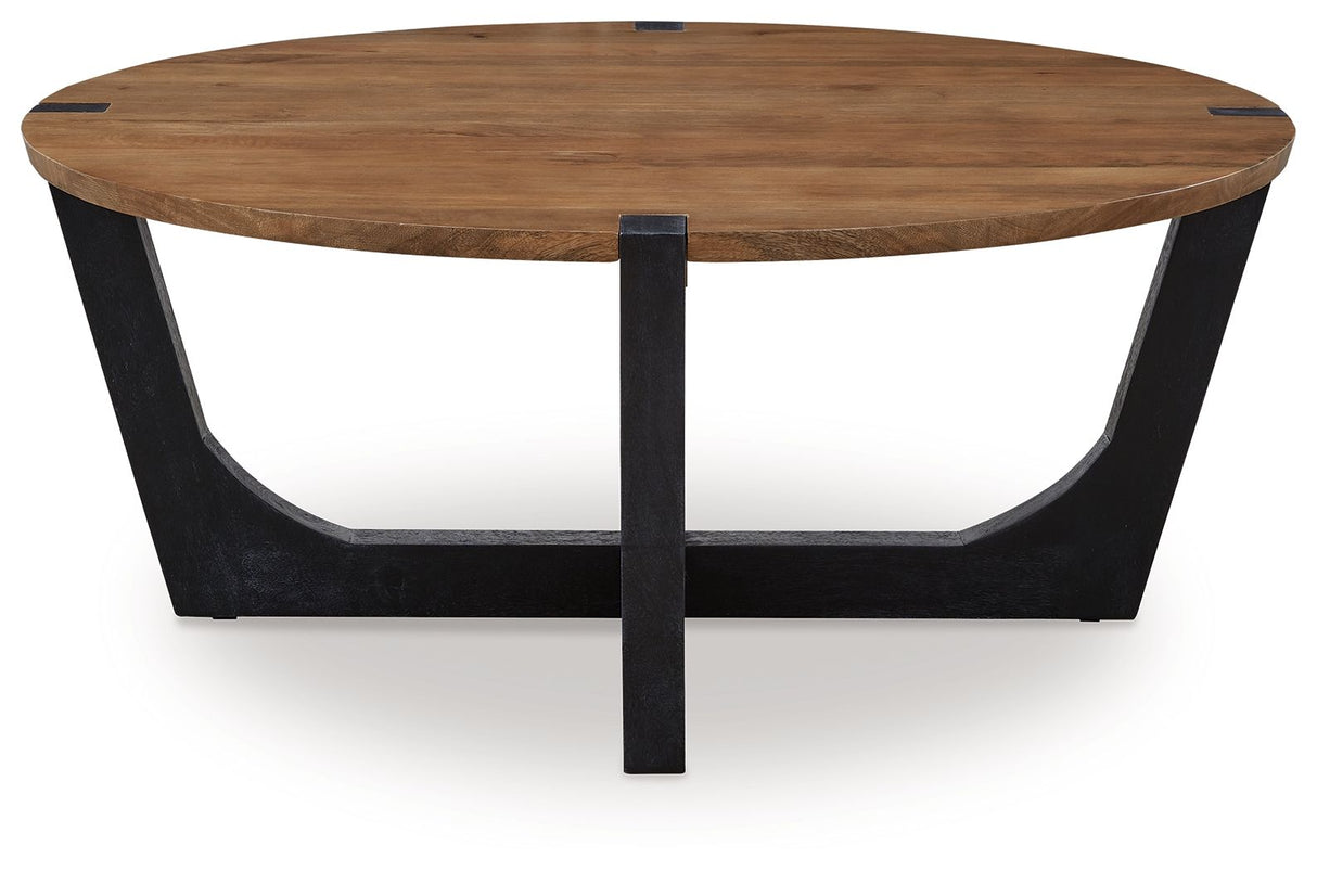 Hanneforth - Round Cocktail Table - Brown