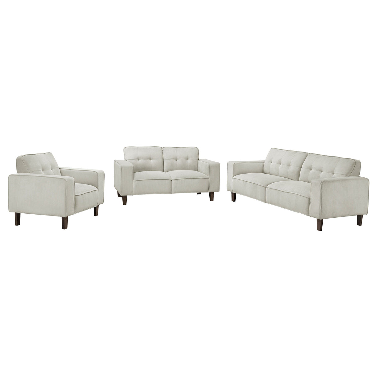 Deerhurst - Upholstered Tufted Track Arm Sofa Set