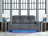 Studio Cave - Power Reclining Sofa - Steel
