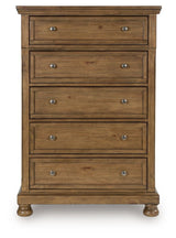 Feddinger - Five Drawer Chest - Medium Brown