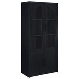 Riva - 4-Door Tall Accent Display Cabinet LED Lighting - Black