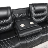 U140 - Motion Sofa With Drop Down - Black