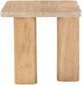 Ravenna - Genuine Fabric Travertine And Oak Wood Table