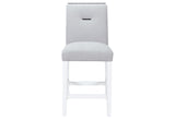 Monaco - Bar Table & Four Bar Stools - Light Gray / White