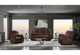 U7303 - 3 Piece Living Room Set (Recliner Sofa / Console Power Recliner Loveseat / Glider Recliner) - Dark Brown