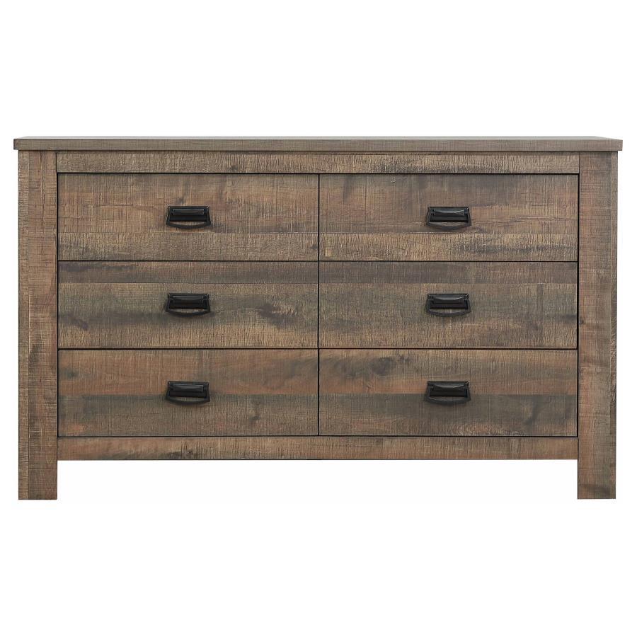 Frederick - 6-Drawer Dresser - Weathered Oak