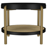 Arini - Round End Side Table With Storage Shelf