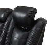 U92 - LED Power Reclining With Power Headrest, And Drop Down Table Sofa - Black