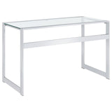 Hartford - Glass Top Writing Desk - Chrome