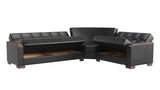 Ottomanson Armada X - Upholstered Convertible Wood Trimmed Sectional With Storage