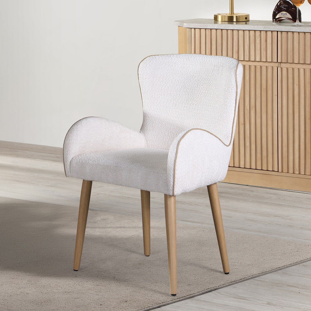 Adalynn - Side Chair (Set of 2) - Beige Boucle & Oak