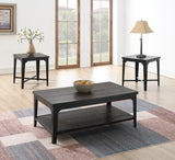 T110 - Coffee Table & 2 End Tables - Dark Brown