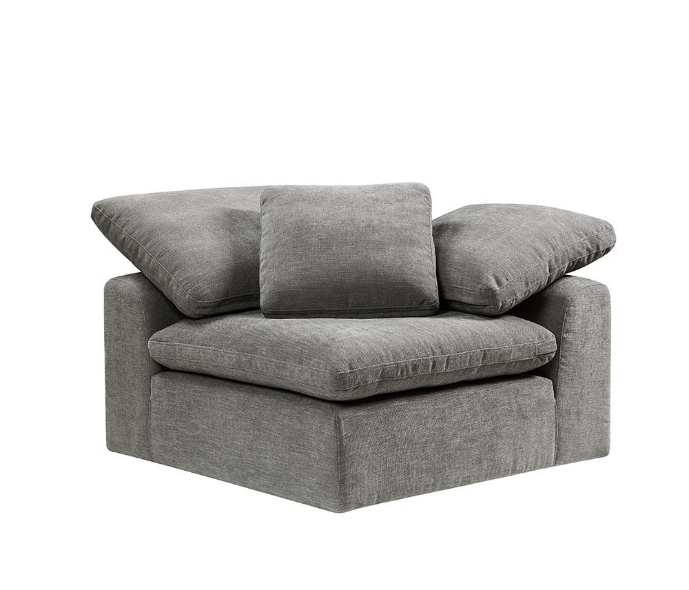Naveen - Linen Modular Wedge With Pillow - Gray