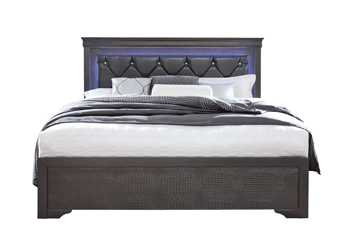 Pompei - Full Bed With LED - Gray